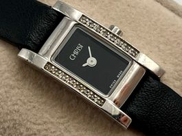 Christ Damenuhr mit Diamanten und Diamond Calf Lederband