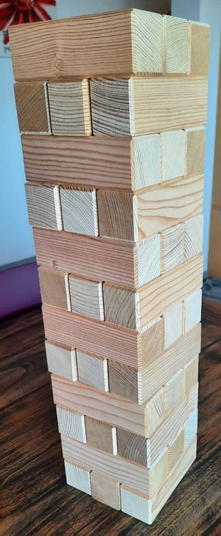 Jenga Jeu géant en bois dur véritable