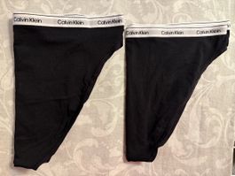 2 Damen Slips Calvin Klein schwarz Gr.L/ NEU