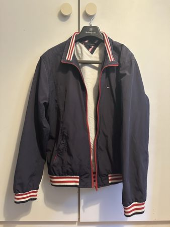 Tommy Hilfiger Herren Bomberjacke - Gr. L - Dunkelblau - gut