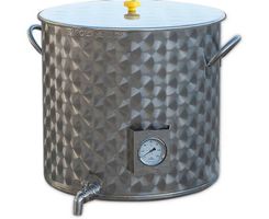 Grande casserole inox 100 L avec robinet et thermomètre