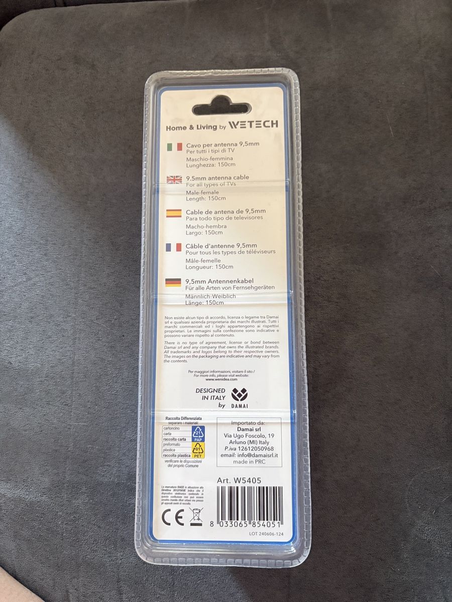 Technique de radiocom: Wetech 9.5mm Antenna Cable 1.5m New – Neuf avec emballage d'origine à Sorengo par dis_tfq6 1