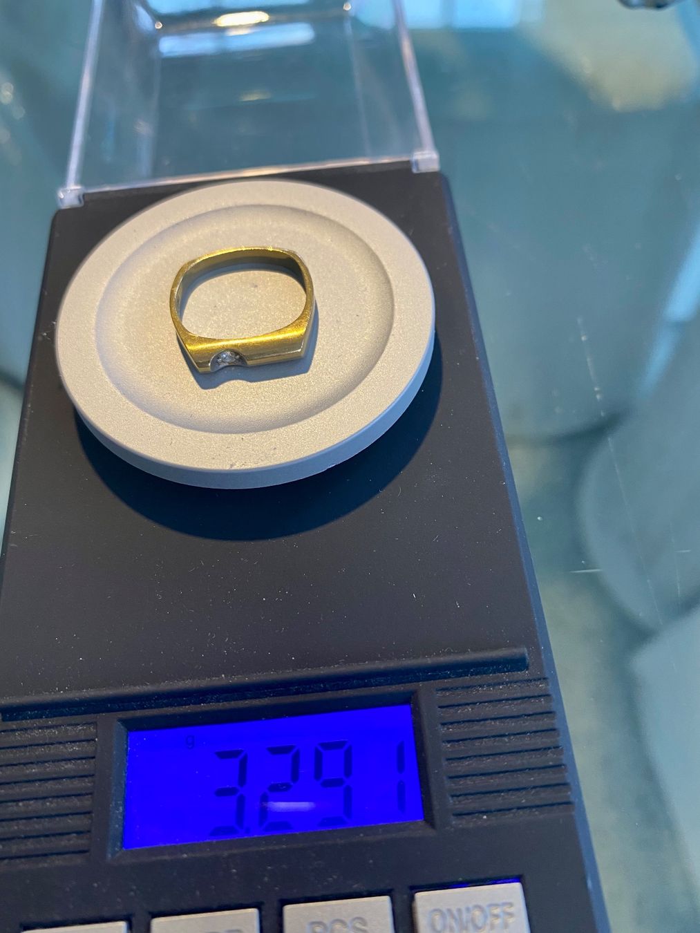 Ringe: MODERNER SOLITÄR-GOLDRING MIT DIAMANT – Gebraucht aus Eschenbach SG von Lady020 5