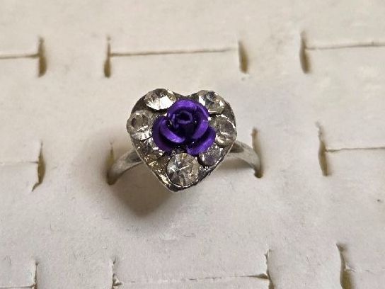 Anelli: Bague Argent Coeur Violet, Ajustable – Nuovo (secondo la descrizione) da Territet venduto da Cenh 2