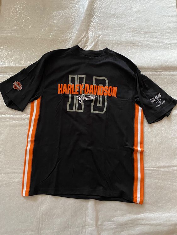 Harley-Davidson T-Shirt Grösse L oder XL schwarz orange 1