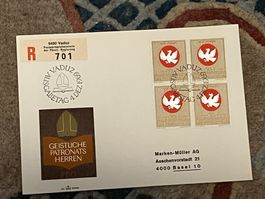 1 Erstagsbrief LI Einschreiben Viererblock 1969