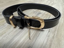 Cintura nera oro lucida