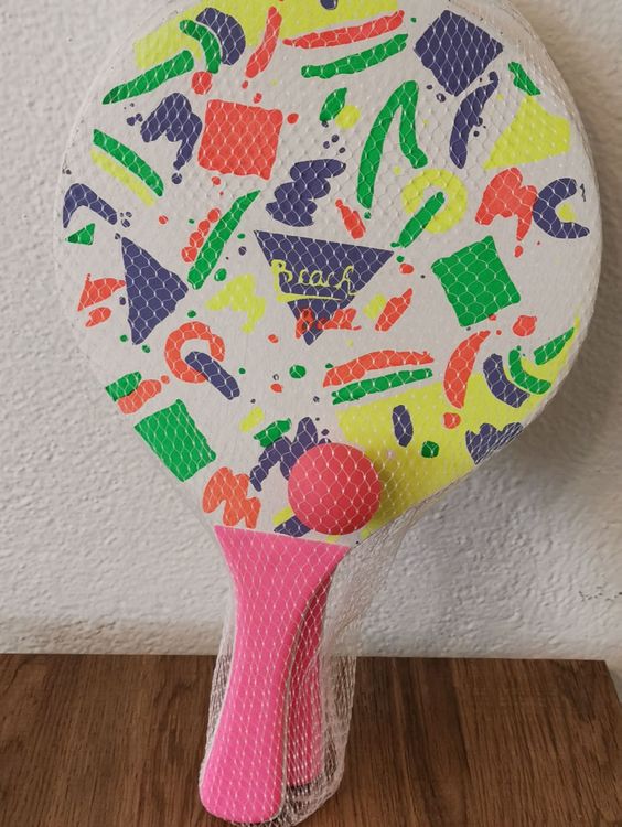 BEPER Strandschläger-Set Aus Holz - 2 Schläger 20x38cm Mit Ball Für Kinder Ab 3