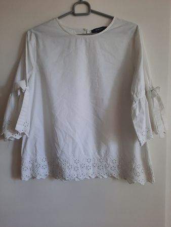 Primark Bluse, weiss, Gr. 42, Sommer-Look mit Lochstickerei