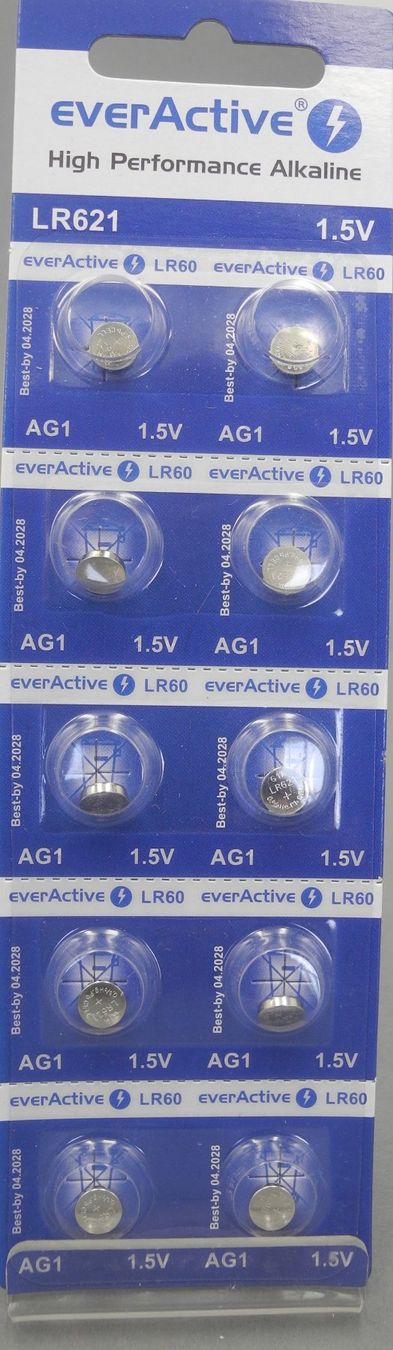 Akkus & Batterien: 10 Stück LR621, AG1, EverActive, Ablaufdatum 10.2029 – Neu und originalverpackt aus Kottwil von Crazyrolf 1
