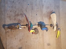 Holzvogelmobile div exotische Vögel