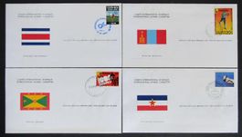 Sport et Fleurs: FDCs, timbres ** sur cartes illustrées