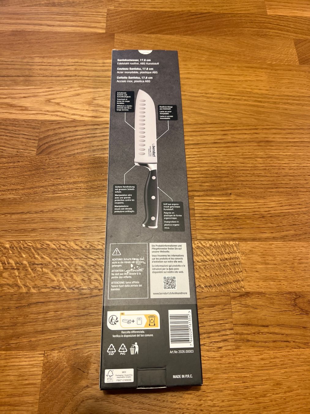 Berndorf Küchenmesser: Berndorf Santoku Messer 17.8 cm Edelstahl – Neu und originalverpackt aus Paradiso von dce_29dc 3