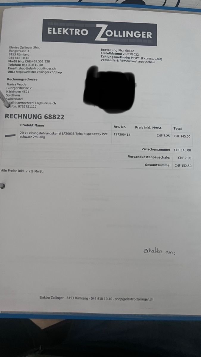 Cavi: 1 (ein) Kabelkanal 2m lang – Nuovo (secondo la descrizione) da Härkingen venduto da hamschter73 3