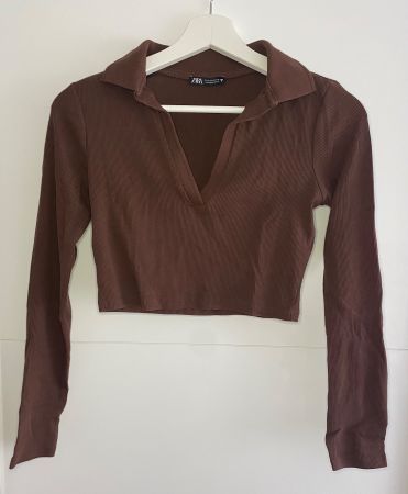Damen Zara long-sleeve crop top, Grösse M
