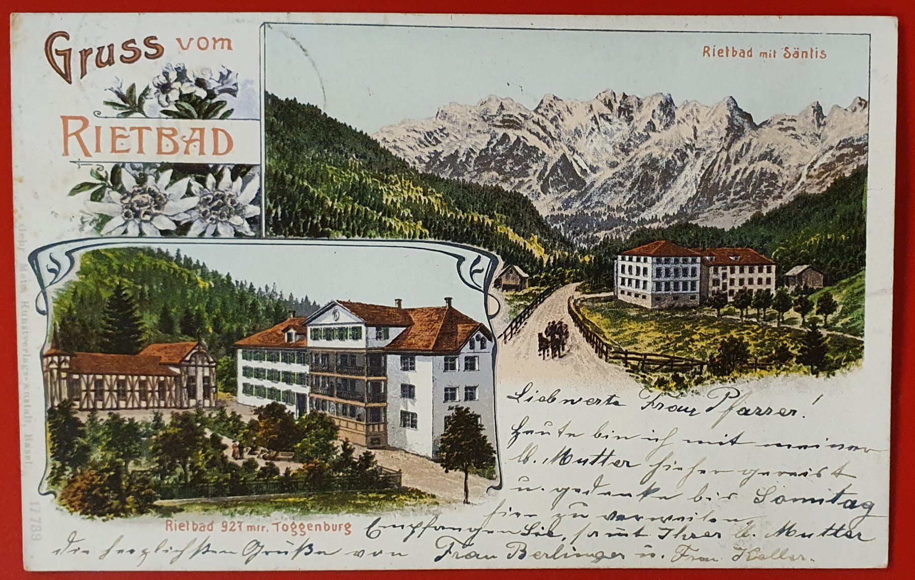 Cartoline postali: Gruss vom Rietbad 1905 – Usato da Kreuzlingen venduto da Rschweiz1