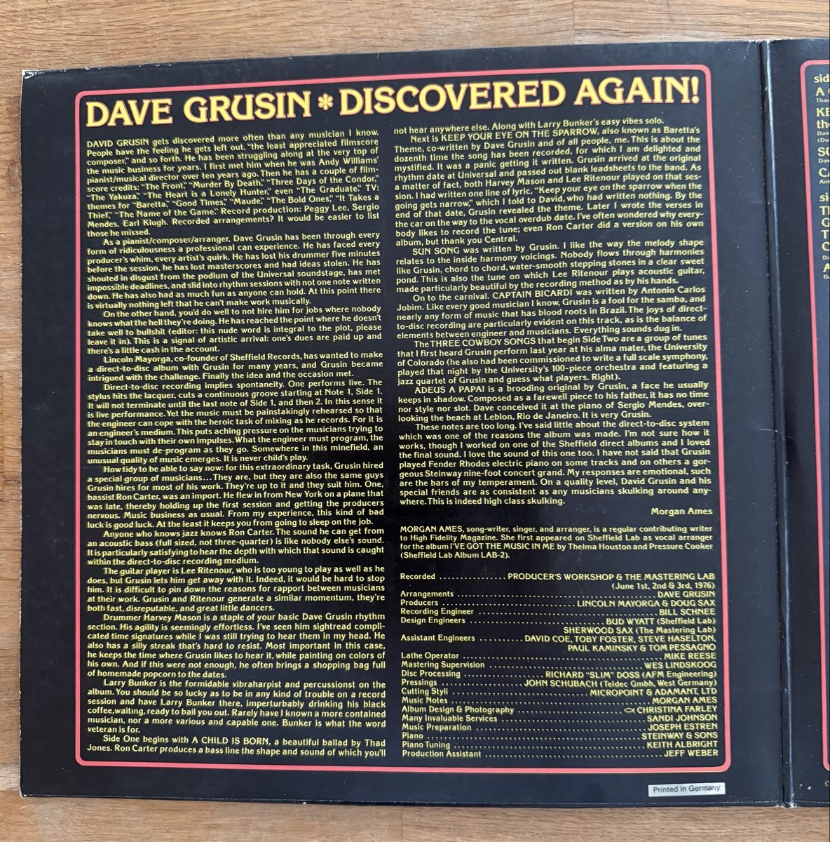Schallplatten: Dave Grusin Discovered Again Schallplatte – Gebraucht aus Goldach von Messerguru 3