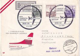 Erstflug AUA Caravelle Wien - Frankfurt 1964
