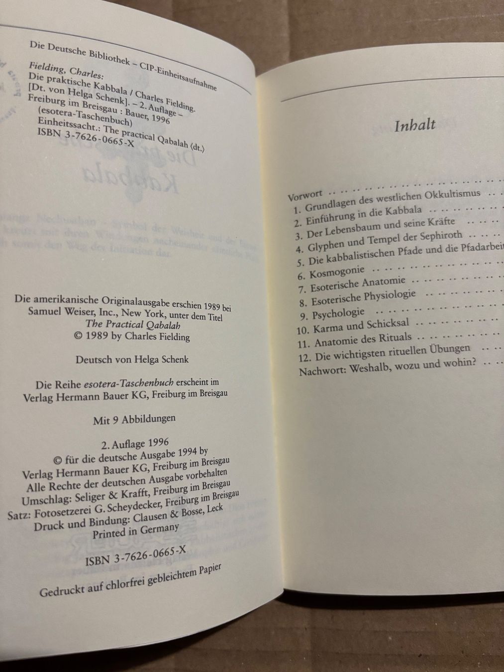 Libri: Praktische Kabbala: Leichter Einstieg, Charles Fielding – Usato da Pfäffikon ZH venduto da Emporos_42 1