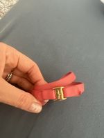 Salvatore Ferragamo bracelet pink leather gold tone
