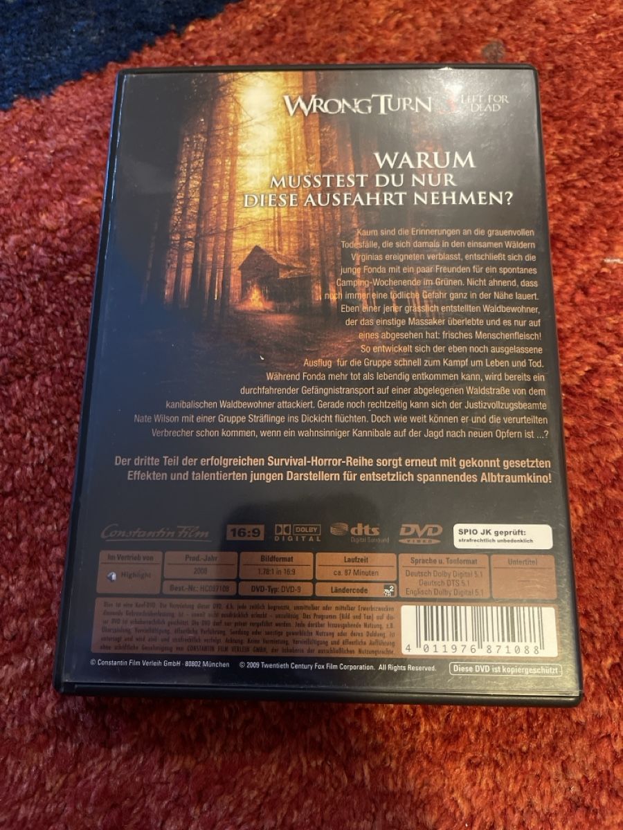 Tutti i DVDs: Wrong Turn 3 - Left For Dead - DVD - Top Zustand! – Usato da Unterkulm venduto da AnoliOccasion 2