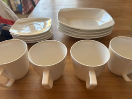Versteigere 4 Tassen, Untertassen, Suppenteller Sola/Lunasol