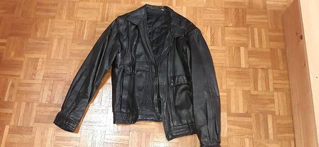 Veste blouson en cuir manches enlevables