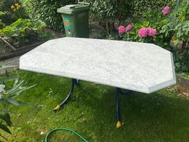 Gartentisch Mehrzwecktisch Oktaeder Form dunkelblau Tisch...
