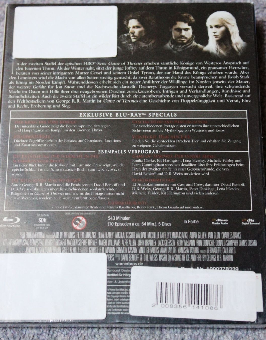 Tutti i DVDs: GAME OF THRONES - 2. STAFFEL BLU-RAY OVP – Nuovo e nell'imballaggio originale da Tübach venduto da JamesStone 1