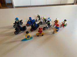 LEGO - MOTORRADFAHRER - VELOFAHRER - SKATER - UND - SURFER