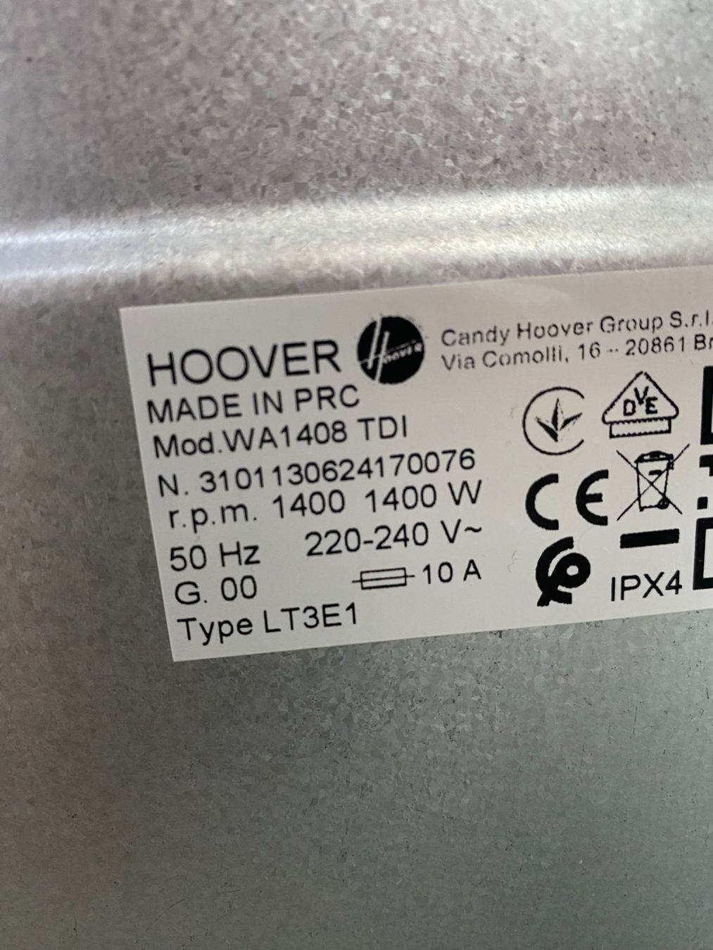 Hoover Waschmaschinen: Toplader Hoover WA 1408 TDI – Gebraucht aus Düdingen von feldgrau2 5