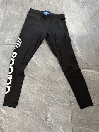 Adidas Tights / Sport-Leggings Damen, schwarz-weiss, Gr.S/M