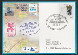 Ballon Schweiz 1992 Deutschland Berlin Luftpost 27. DKB