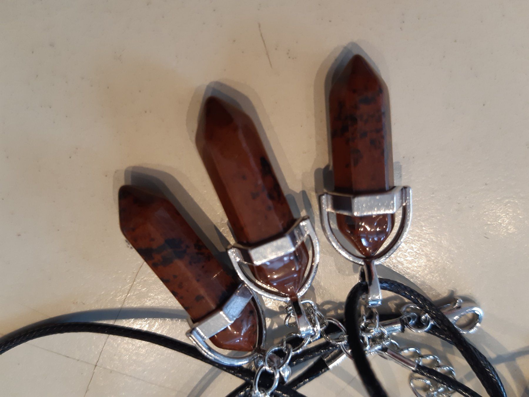 Anhänger: 1 Hexagon Mahogany Obsidan mit Band – Neu und originalverpackt aus Ibach von rom_v8h9 1