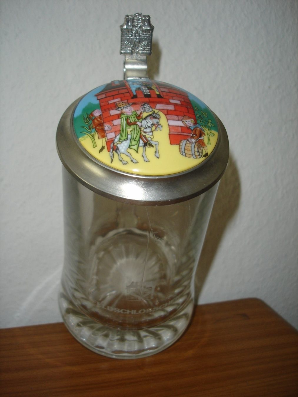 Bicchieri: Original Bierkrug "Feldschlösschen" mit Zinndeckel – Nuovo (secondo la descrizione) da Binningen venduto da Hahexa