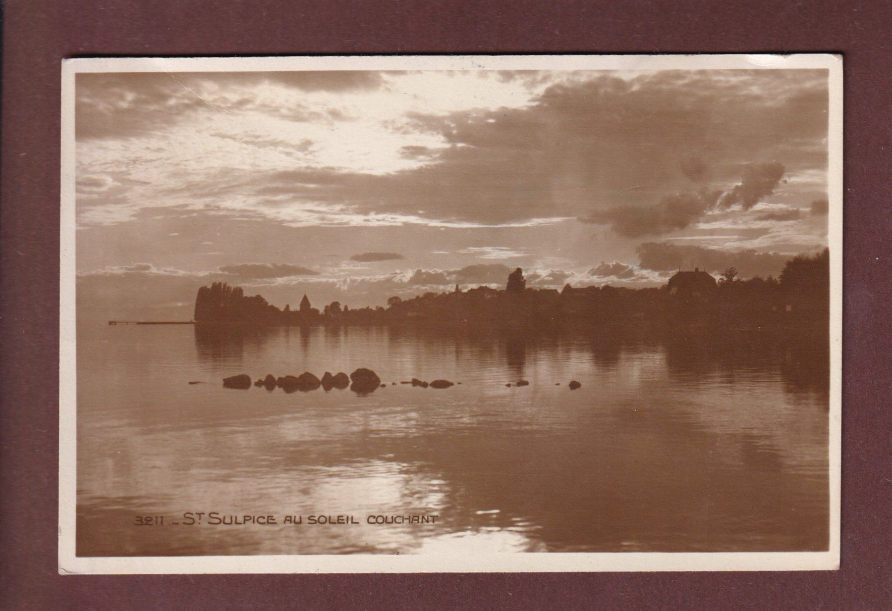 Cartes postales: ST. SULPICE au soleil couchant - 1930 – D'occasion à Pully par nicecards-shop