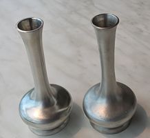 Vintage Pewter Bud Vases - Pair, Elegant Decor