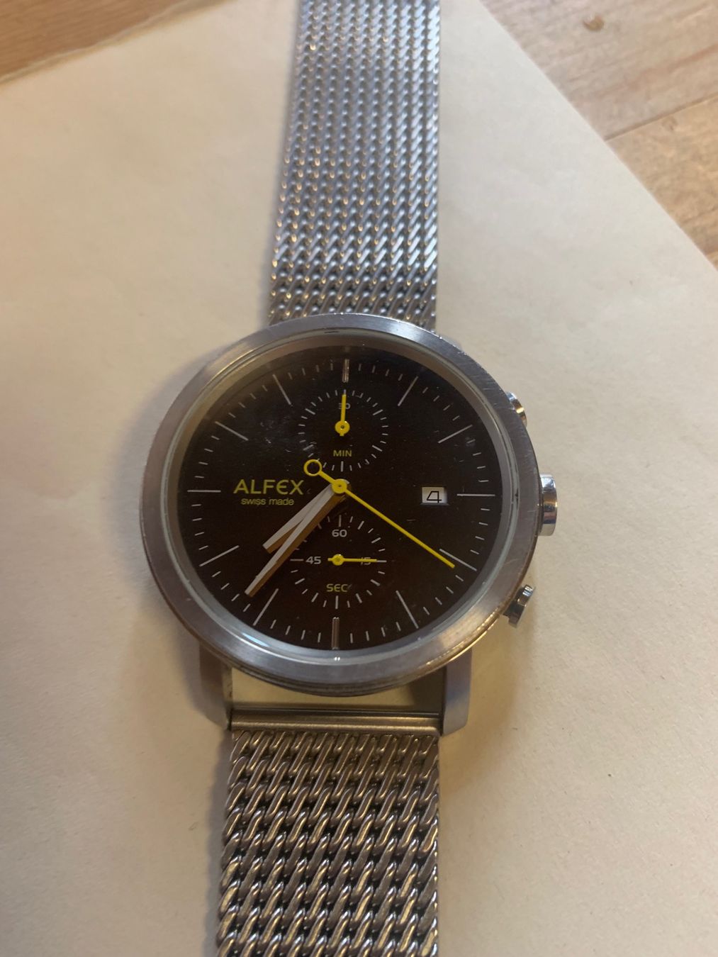 Alfex Orologi: Neuwertiger Cover Chronograph Swiss Made – Nuovo (secondo la descrizione) da Ermensee venduto da Alainmischler 1