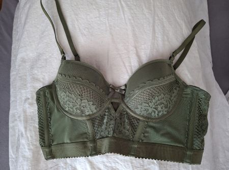 Bustier mit Spitze olivgrün HUNKEMÖLLER Grösse A-Cup  