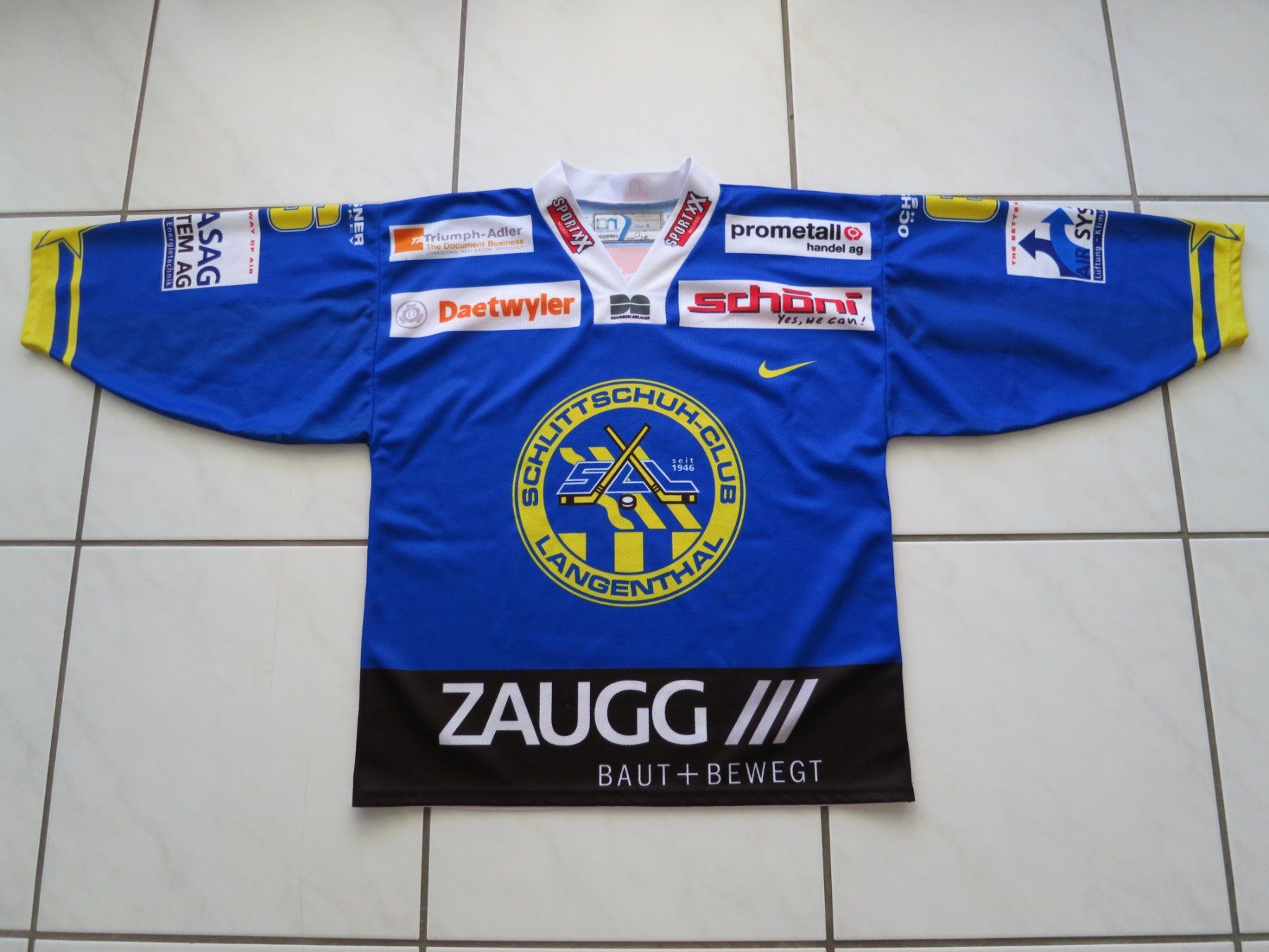Scarpe, pantaloni & magliette da ginnastica: Matchworn Eishockey Trikot vom SC Langenthal - SCL – Usato da Niederbipp venduto da floorballrexi 4