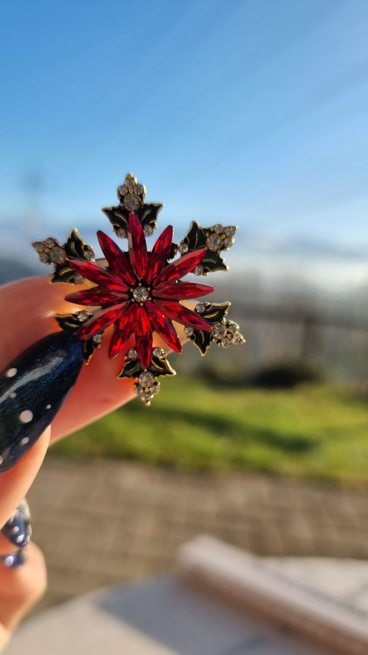 Broschen & Nadeln: Weihnachtsstern Brosche ca. 4 cm 613 – Gebraucht aus Wald ZH von Martin79 1