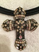 Strasskreuz original USA  ADRIENNE ARPEL Gr. 6,7/5,5cm  NEU