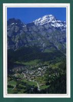 Leukerbad, Gesamtansicht, 1990, gelaufen, Grossformat