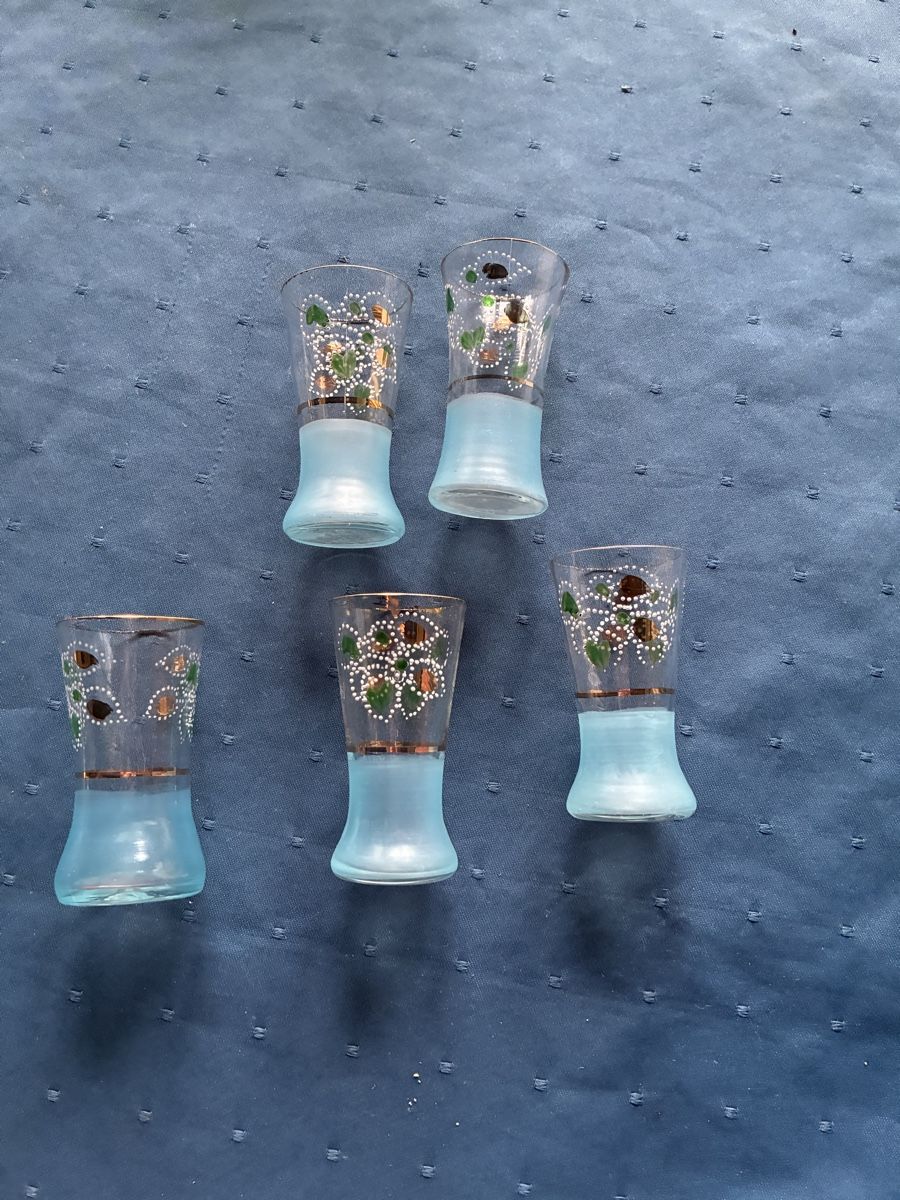 Caraffe: antikes Liqueurservice, hellblau – Usato da Dornach venduto da Rosengarten 3