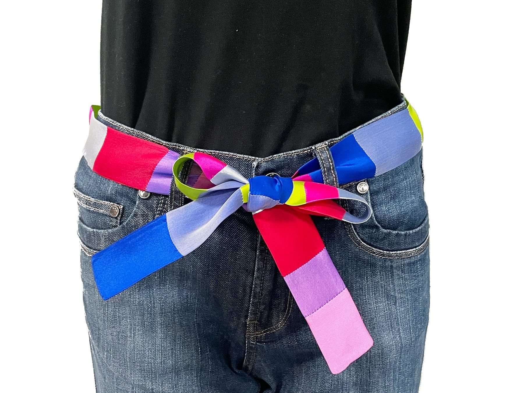 Gürtel: Band lang Seide buntes Patchwork Gürtel handmade Silvia-K – Neu (gemäss Beschreibung) aus Brüttisellen von Buxus