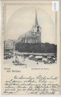 Gruss aus Herisau - Marktplatz mit Kirche