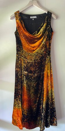 seltenes Vintage Abendkleid Velour Samt TATTOO Jugendstil