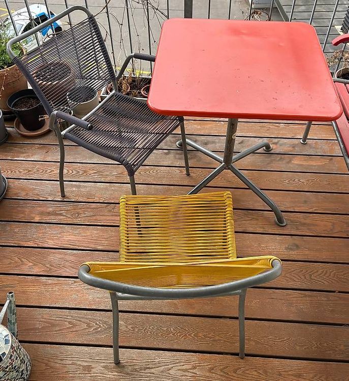 Bigla Gartenbank, Gartentisch und 2 Spaghetti Gartenstühle (Gebraucht ...
