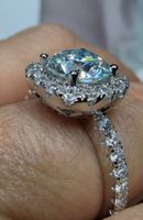 Bague argent avec diamant de moissanite de 2 ct certifié GRA