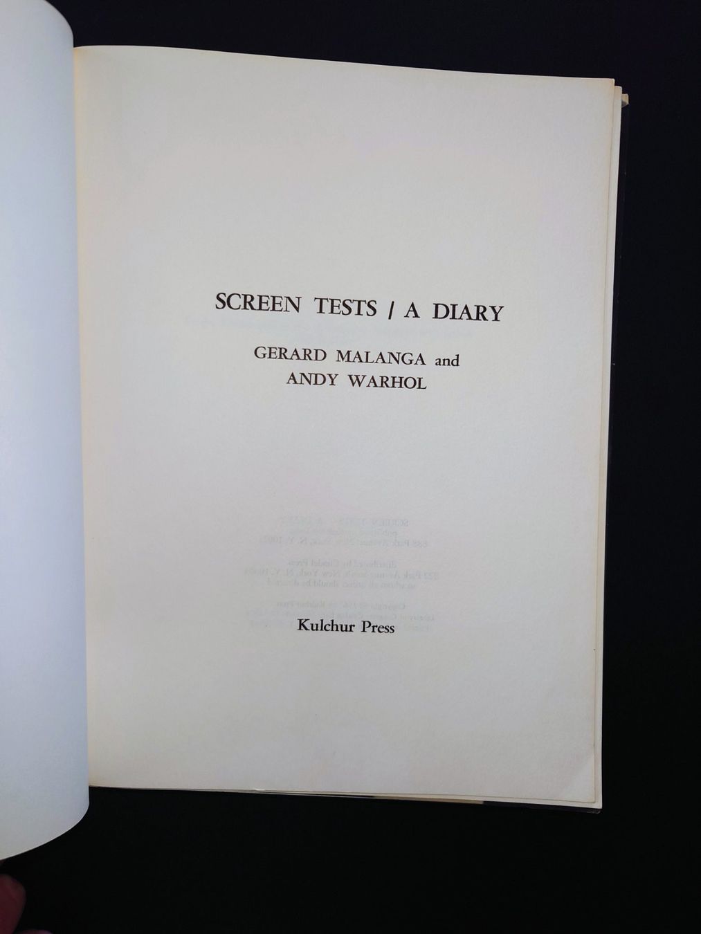 Bücher: Andy Warhol & G. Malanga - Screentests / A Diary. EA 1967 – Gebraucht aus Zürich von Artnex 6